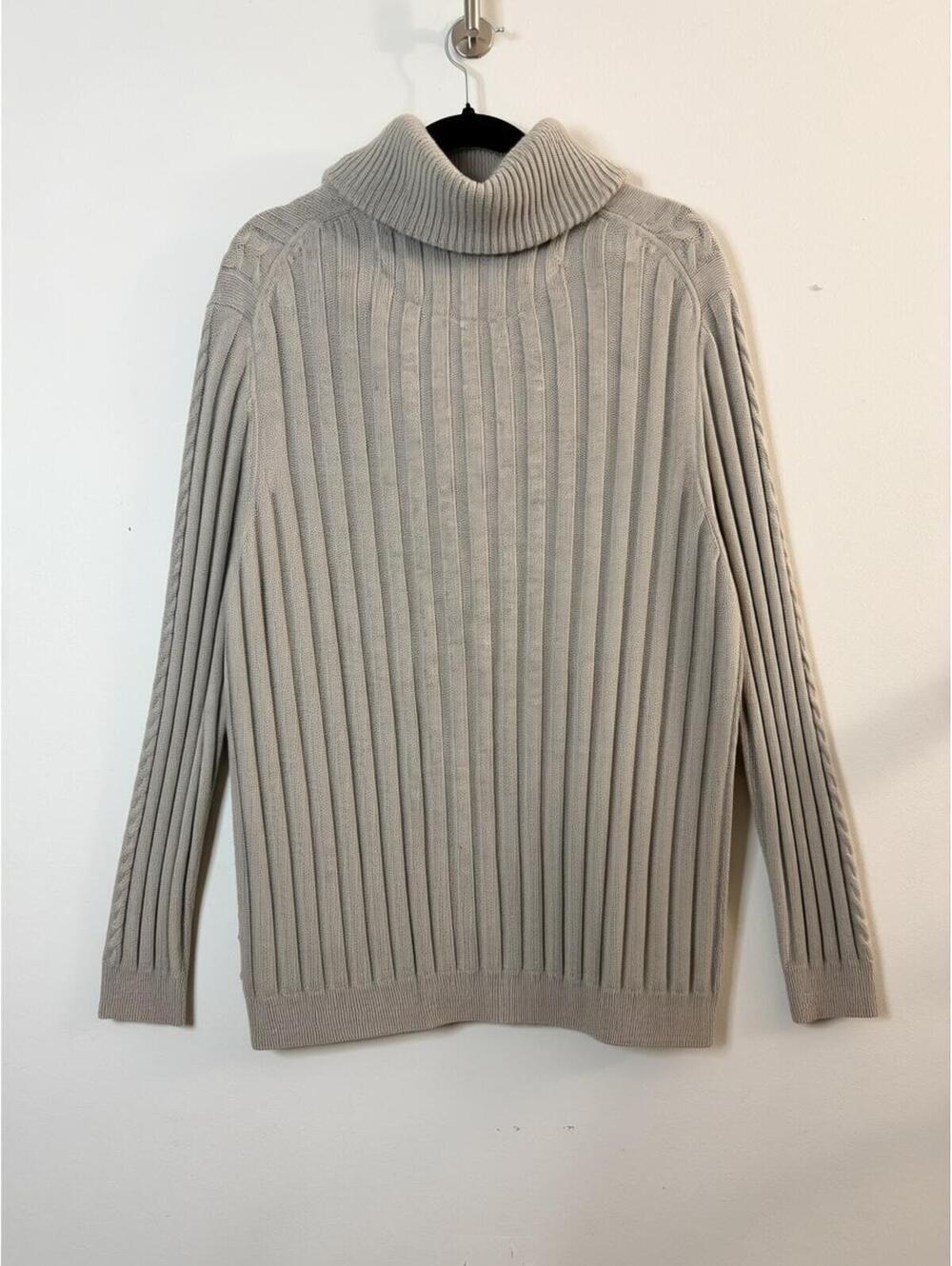 Tasso Elba Shawl Collar Cardigan Mens Large Gray Cable Knit Button Front Sweater - Picture 3 of 6